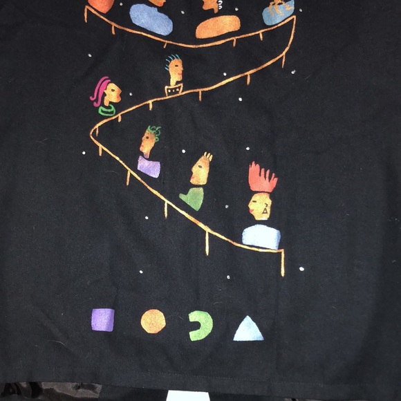 Vintage 2PC Sabrina Capune black theatre decal suit jacket + skirt - Picture 6 of 13